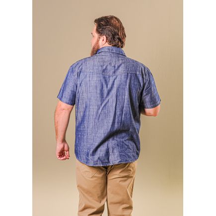 Camisa Jeans Masculina Plus Size
