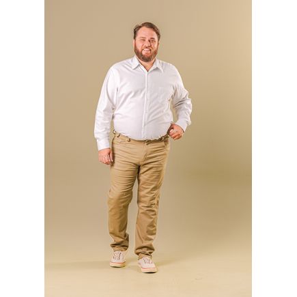 Calça Social Sarja Masculina Plus Size