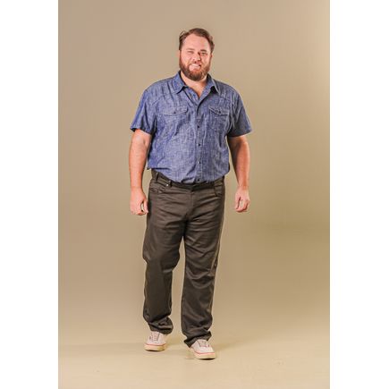Calça Tradicional Sarja Masculina Plus Size
