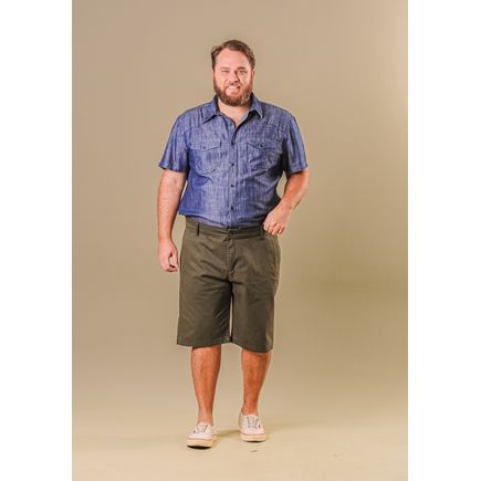 Bermuda Social Sarja Masculina Plus Size