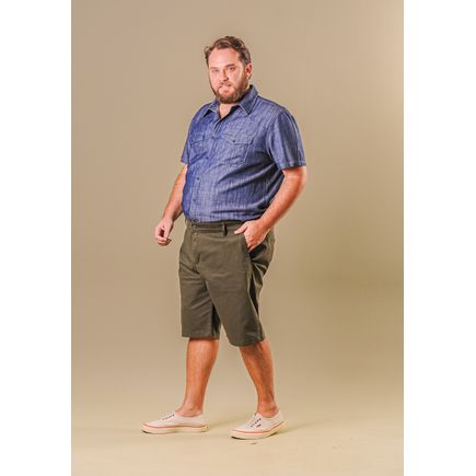 Bermuda Social Sarja Masculina Plus Size
