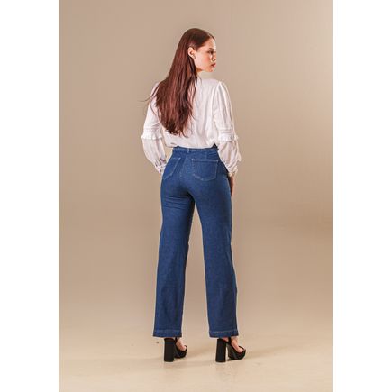 Calça Jeans Pantalona Feminina