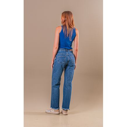 Calça Jeans Wide Leg B/ Desfiada