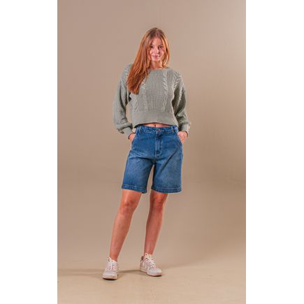 Bermuda Jeans Jorts  Feminina
