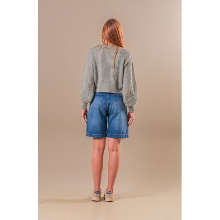 Bermuda Jeans Jorts  Feminina