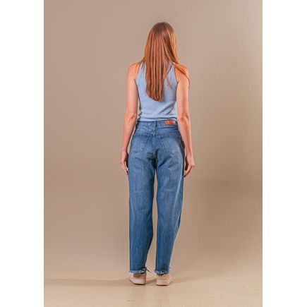 Calça Jeans Wide Leg B/ Desfiada Feminina