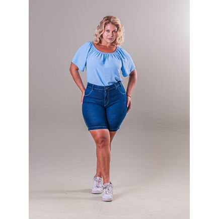 Bermuda Jeans Feminina Plus Size