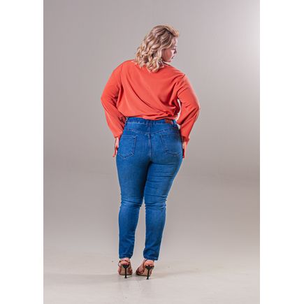 Calça Cigarrete Jeans Feminina Plus