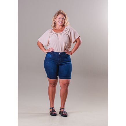 Bermuda Jeans Feminina Plus Size