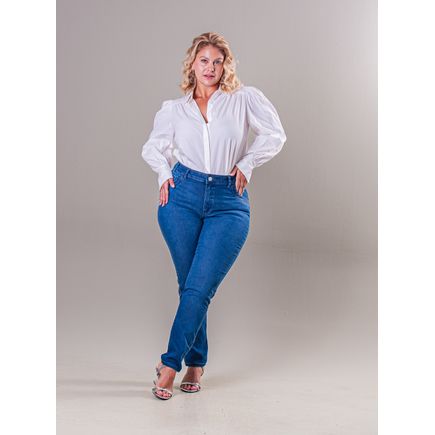 Calça Jeans Cigarrete Feminina Plus Size