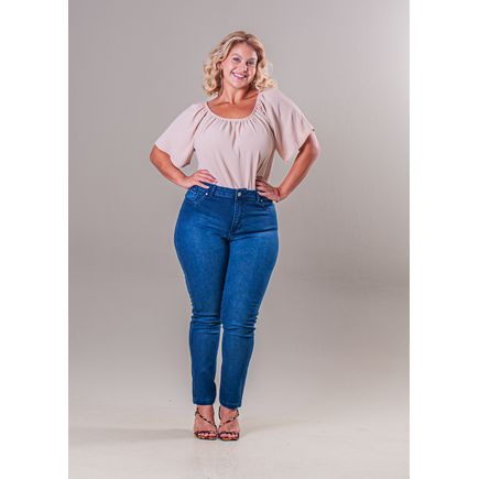 Calça Jeans Cigarrete Feminina Plus Size