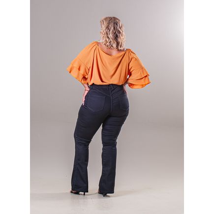 Calça flare feminina plus size