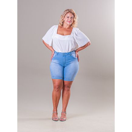 Bermuda Jeans Feminina Plus Size