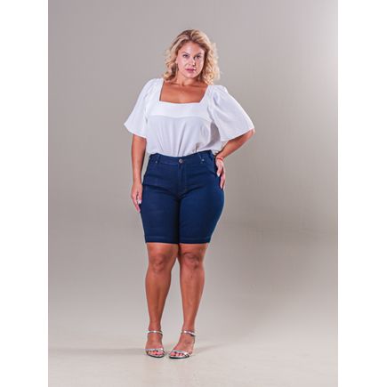 Bermuda Jeans Feminina Plus Size