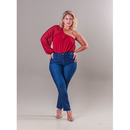 Calça Jeans Cropped Feminina Plus Size