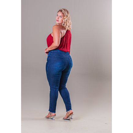 Calça Jeans Cropped Feminina Plus Size