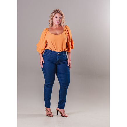 Calça Jeans Cigarrete Feminina Plus Size