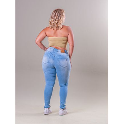 Calça Jeans Cigarrete Feminina Plus Size