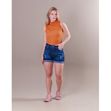 Short Jeans B/ Virada Feminino