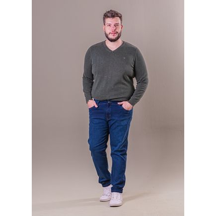 Calça Jeans Tradicional Masculina Plus Size