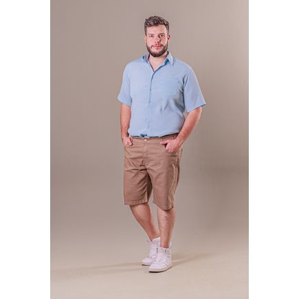 Bermuda Tradicional Sarja Masculina Plus Size