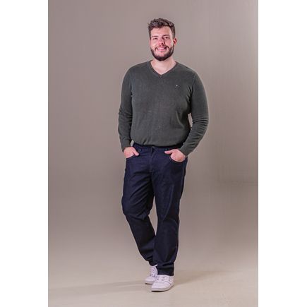 Calça Jeans Tradicional Masculina Plus Size