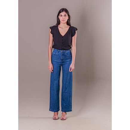 Calça Jeans Pantalona Feminina