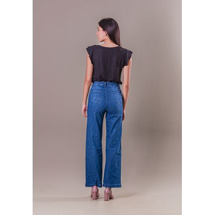 Calça Jeans Pantalona Feminina