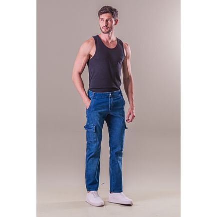 Calça Jeans Cargo Masculina