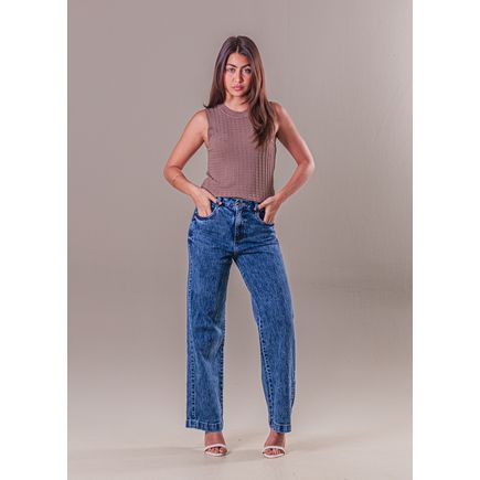 Calça Jeans Pantalona Feminina