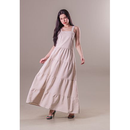 Vestido Longo Linho Feminino