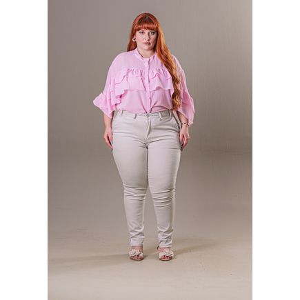 Calça Cigarrete Social Sarja Feminino Plus
