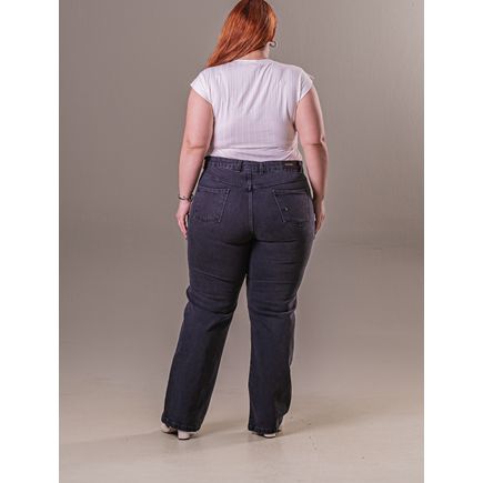 Calça Jeans Wide Leg Feminina Plus Size