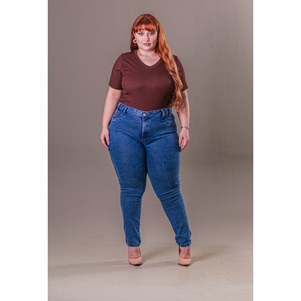 Calça Jeans Cigarrete Feminina Plus Size