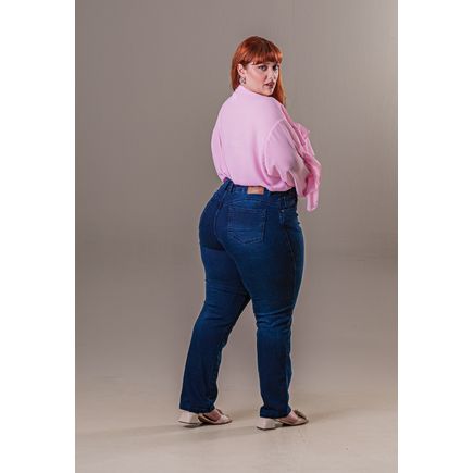 Calça Jeans Reta Feminina Plus Size