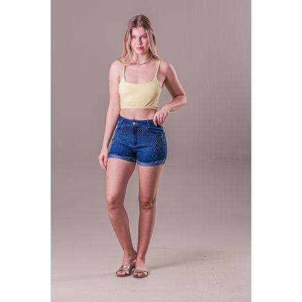 Short Jeans Brilho Feminino