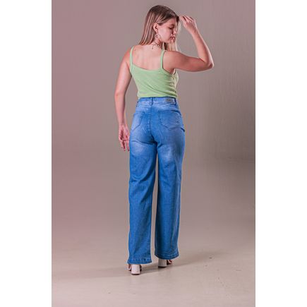 Calça Jeans Pantalona Feminina