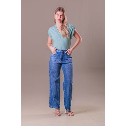Calça Jeans Wide Leg Feminina