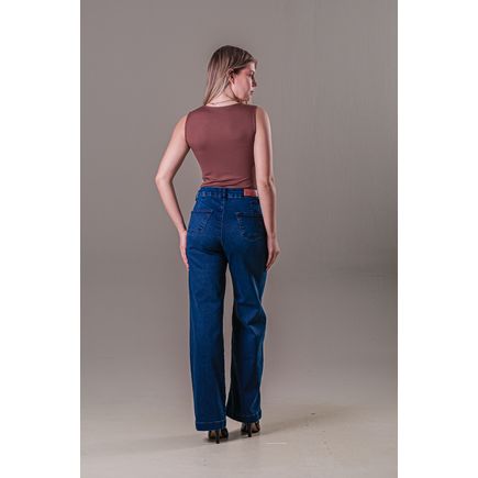 Calça Jeans Pantalona Feminina