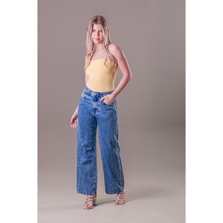 Calça Jeans Wide Leg Feminina