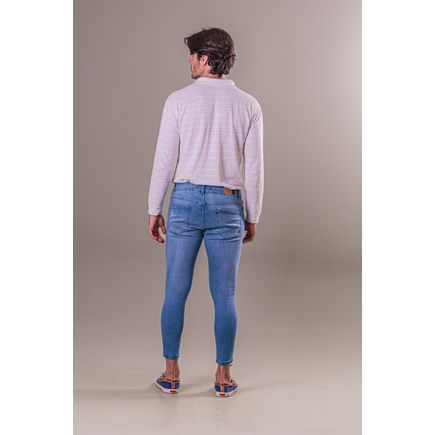 Calça Jeans Cropped Jogador Masculino