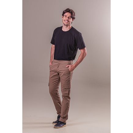 Calça Jeans Skinny Cargo Masculina