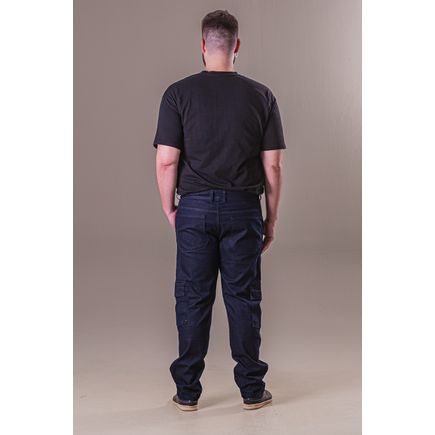 Calça Jeans Cargo Masculina Plus Size