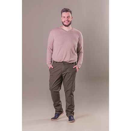 Calça Social Sarja Masculina Plus Size