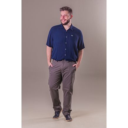 Calça Social Sarja Masculina Plus Size