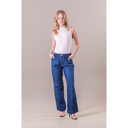 Calça Jeans Pantalona Feminina