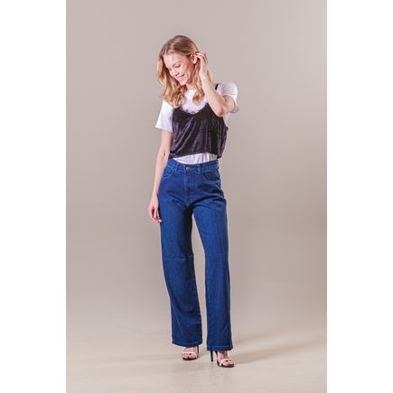 Calça Jeans Wide Leg Feminina