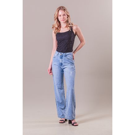 Calça Jeans Wide Leg Feminina