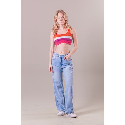 Calça Jeans Wide Leg Feminina