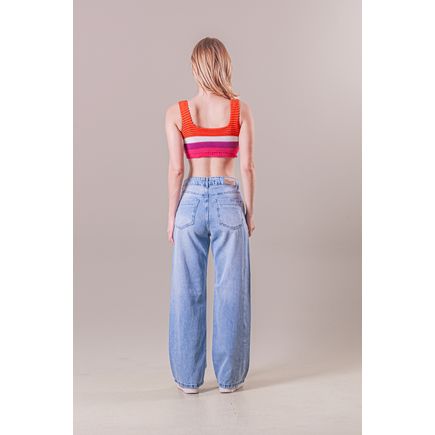 Calça Jeans Wide Leg Feminina